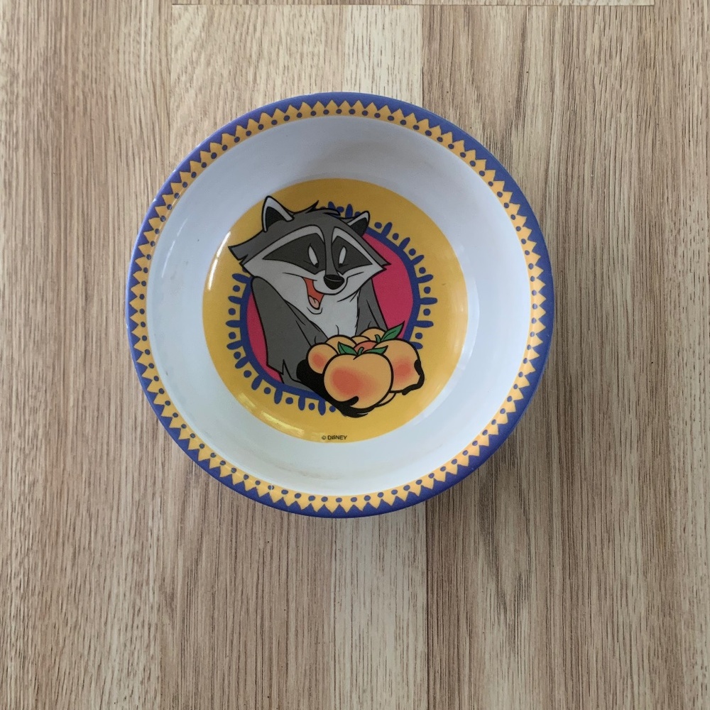 Vintage Disney Pocahontas Meeko Raccoon Bowl